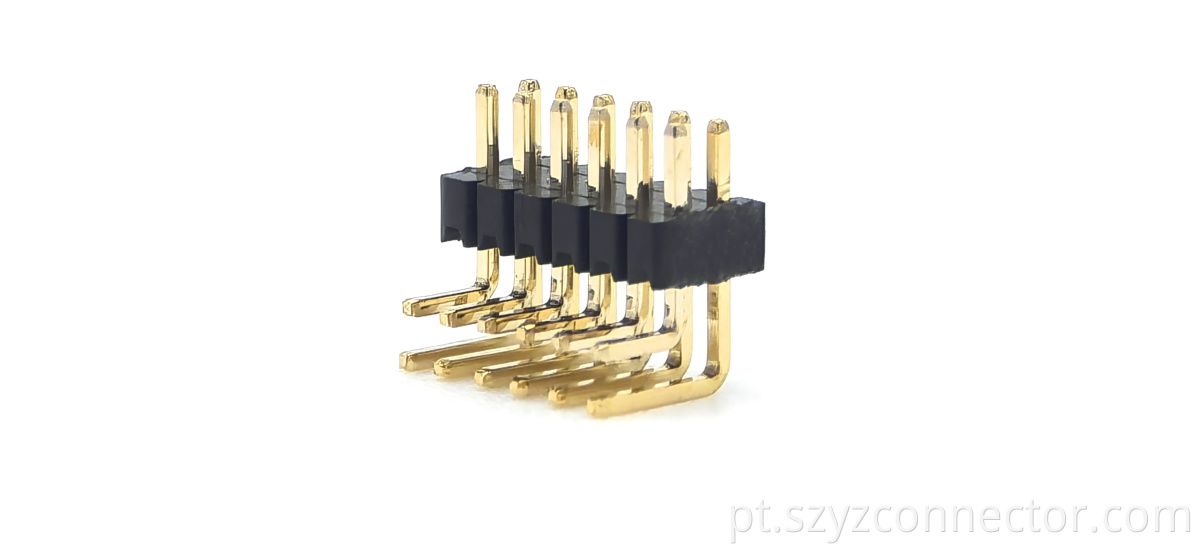 1.27mm Pitch Pin header Connector Right Angle SQ0.4/0.46mm H1.5mm 2*6P